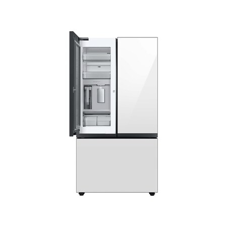Samsung 30 cu. ft. Smart BESPOKE 3-Door Refrigerator with Beverage Center in White Glass RF30BB660012AA